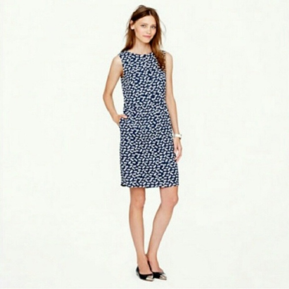 J. Crew Blue Sleeveless Heart Dress, w. Pockets - Picture 5 of 5